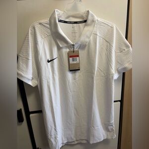 HQ0792-100 Nike Court Dri-fit Adv Slam Tennis Polo Large Slim Textured 1/4 Zip